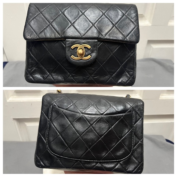 Authentic Vintage Chanel Lambskin Leather Mini Women Handbag - Picture 13 of 15